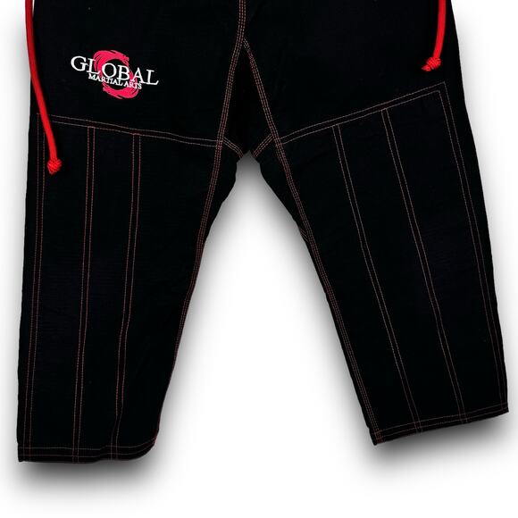 Global Martial Arts Jui Jitsu Gi Pants Drawstring Waist Black Red Size A-0 - Picture 4 of 9